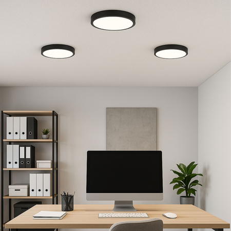 Plafon sufitowy LED czarny 40cm