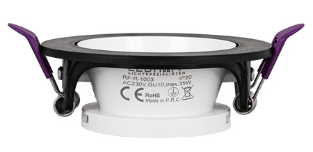 3x Oprawa halogenowa sufitowa podtynkowa GU10 czarno-biała RUCHOMA