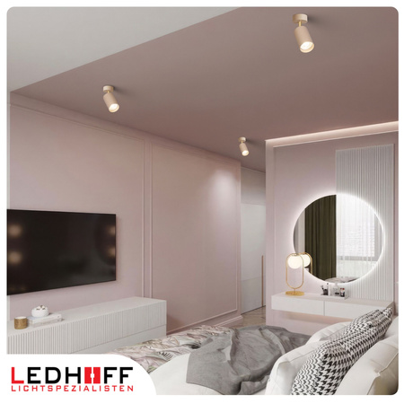 Lampa sufitowa Kinkiet pojedynczy GU10 beżowy kaszmirowy LINEA