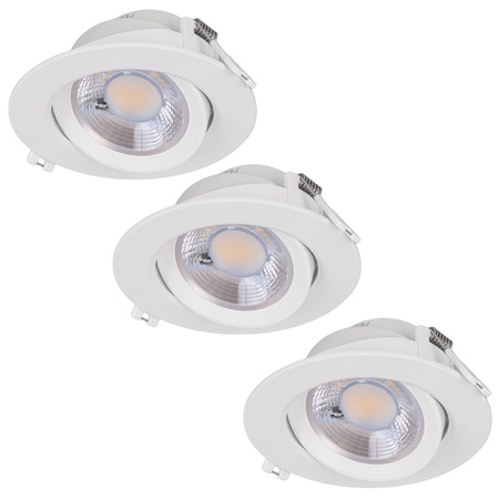 3x Oprawa sufitowa podtynkowa LED biała RUCHOMA 3 barwy światła 7W