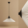 Lampa wisząca plisowana czarno-biała E27 Nowoczesna oprawa nad stół lub wyspę
