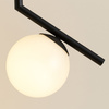 Lampa sufitowa czarna metalowa z mlecznym kloszem ozdobna szklana kula E27 design