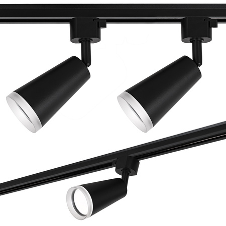 Oświetlenie szynowe czarne 5x lampa GU10 + szyna 3m