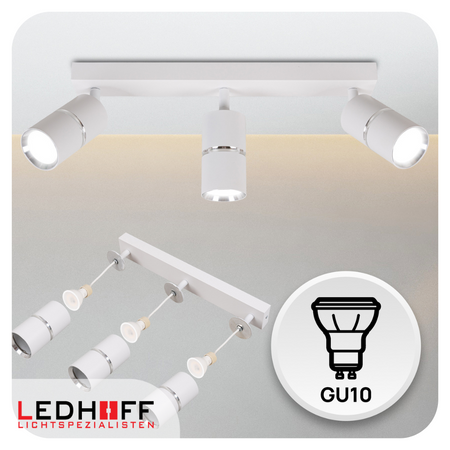 Kinkiet sufitowy Lampa potrójna SPOT GU10 biała srebrna