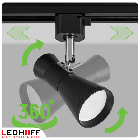 Reflektor szynowy czarny GU10 lampa na szynoprzewód