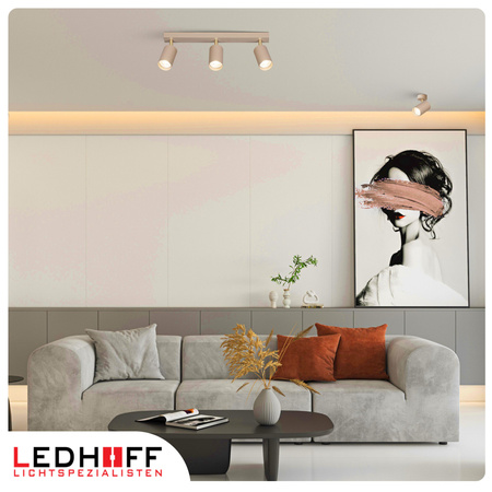 Lampa sufitowa Kinkiet potrójny GU10 beżowy kaszmirowy LUMIO