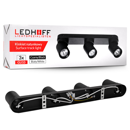 Kinkiet sufitowy poczwórny Spot GU10 czarny
