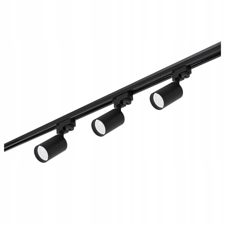 Oświetlenie szynowe czarne 4x lampa GU10 + 2x szyna 1m