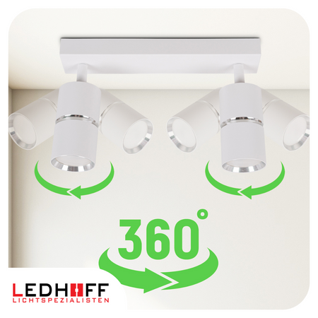 Kinkiet sufitowy podwójny SPOT GU10 biały srebrny