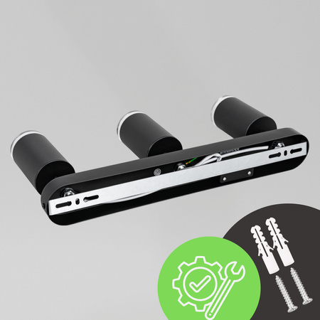 Kinkiet sufitowy potrójny SPOT 3xGU10 czarny wodoodporny