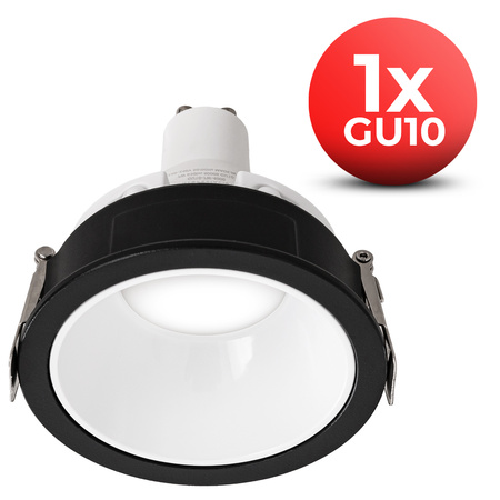4x Oprawa halogenowa sufitowa podtynkowa GU10 czarno-biała