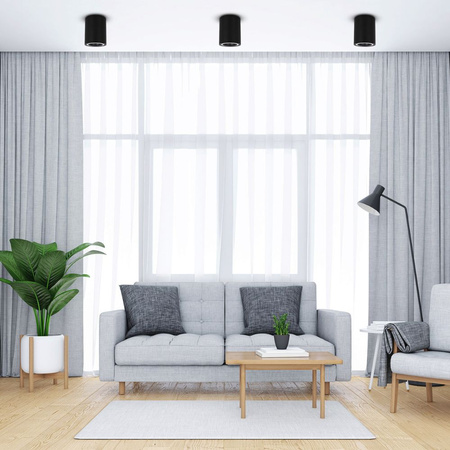 Oprawa sufitowa natynkowa Tuba GU10 okrągła czarna