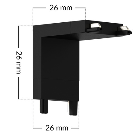 Łącznik kątowy pionowy do szynoprzewodu magnetycznego typ L na szynę CZARNY