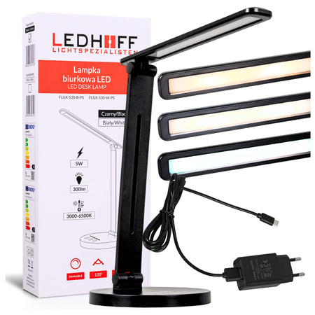 Lampka biurkowa LED czarna 5W + Timer