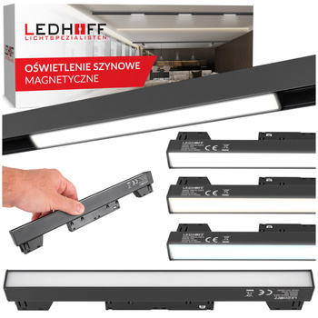 Lampa liniowa LED do szyny magnetycznej M20 12W 30cm czarna 3 BARWY ŚWIATŁA