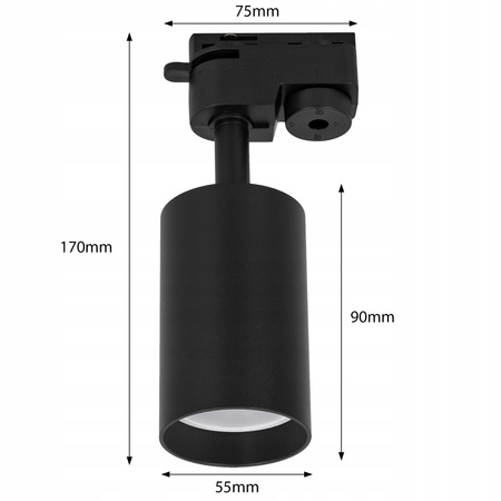 Oświetlenie szynowe czarne 4x lampa GU10 + 2x szyna 1m