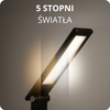 Lampka biurkowa LED czarna 6W z ładowarką indukcyjną i portem USB