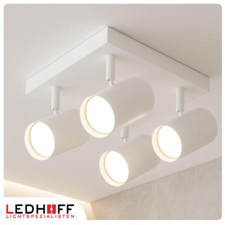 Lampa sufitowa Kinkiet poczwórny kwadrat GU10 biały LINEA