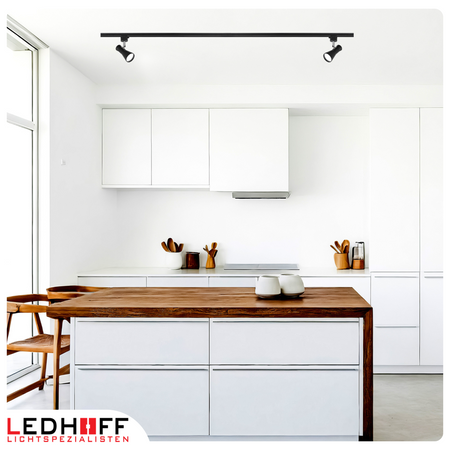 Oświetlenie szynowe czarne reflektor GU10 x3 szyna 1m