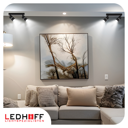 Kinkiet sufitowy podwójny SPOT GU10 czarny srebrny