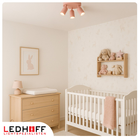 Lampa sufitowa do pokoju dziecka Kinkiet potrójny GU10 różowy LUMIO