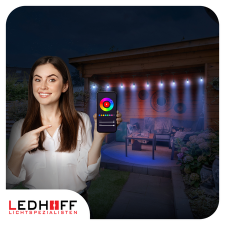 Girlanda ogrodowa świetlna SMART 14,6m + 15x żarówka LED RGB TUYA