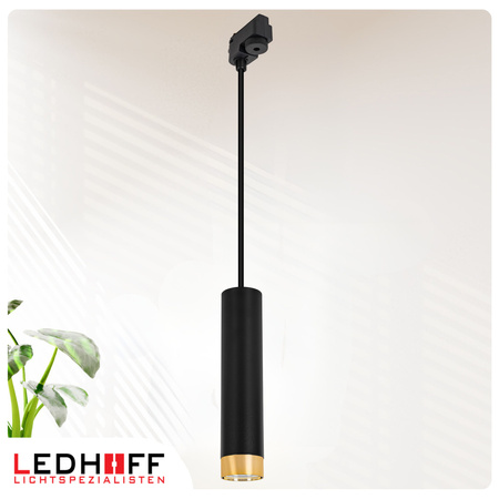 Oświetlenie szynowe czarny złoty 4x lampa wisząca 150cm GU10 szyna 2m