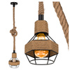 Lampa sufitowa wisząca z kloszem Sznur konopny jutowy 1,5m Lina E27 Boho