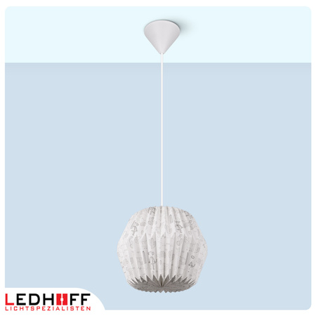 Lampa wisząca kula biała papierowa E27 do pokoju dziecka ZWIERZĘTA