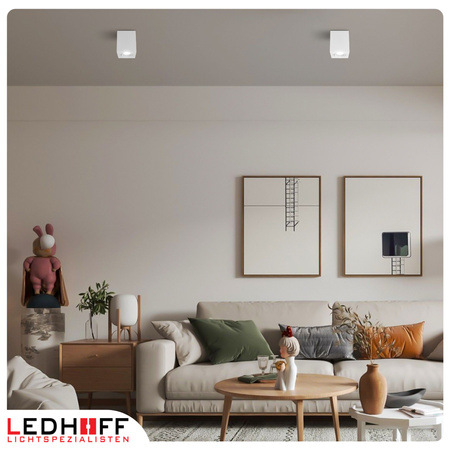 Oprawa sufitowa natynkowa kwadratowa Tuba GU10 biała