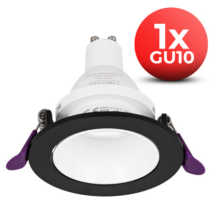 4x Oprawa halogenowa sufitowa podtynkowa GU10 czarno-biała RUCHOMA