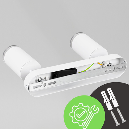 Kinkiet sufitowy podwójny SPOT 2xGU10 biały wodoodporny