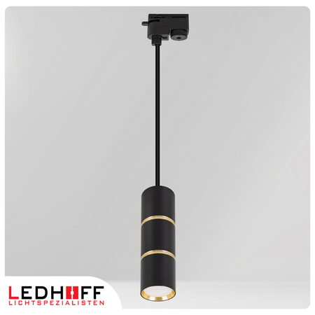 Reflektor szynowy czarny złoty GU10 lampa wisząca 1m na szynoprzewód