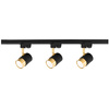 Oświetlenie szynowe czarno-złote 3x lampa GU10 + szyna 1m