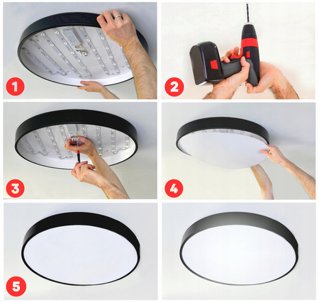 Plafon sufitowy LED czarny 40x40cm