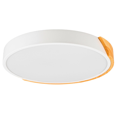 Plafon sufitowy LED biały metal + DREWNO 50cm WOODLINE