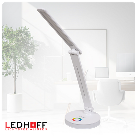 Lampka biurkowa LED do gamingu biała 5W + światło RGB