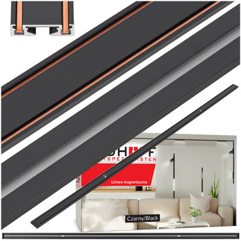 Szyna oświetleniowa LED szynoprzewód magnetyczny 1m CZARNA 100cm listwa