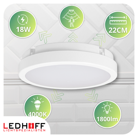Plafon LED z CZUJNIKIEM RUCHU Lampa sufitowa 22cm ZEWNĘTRZNA