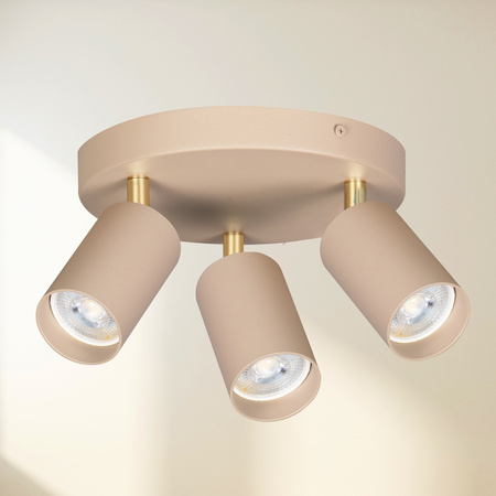 Lampa sufitowa Kinkiet potrójny GU10 beżowy kaszmirowy LUMIO