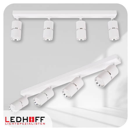 Kinkiet sufitowy Lampa poczwórna SPOT GU10 biała srebrna