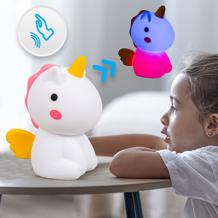 Lampka nocna LED dla dzieci JEDNOROŻEC wielokolorowe światło RGB