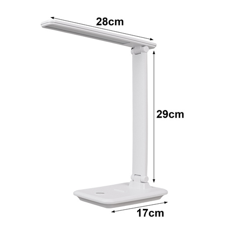 Lampka biurkowa LED biała 9W z uchwytem na telefon