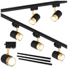Oświetlenie szynowe czarno-złote 5x lampa GU10 + szyna 3m
