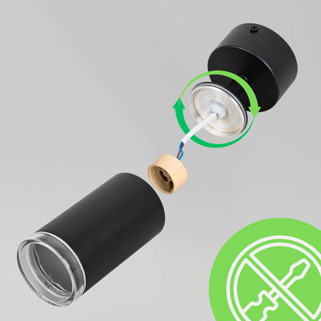 Kinkiet sufitowy pojedynczy SPOT GU10 czarny wodoodporny