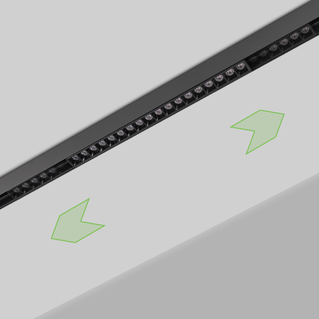 ZESTAW M20 2x Lampa soczewkowa punktowa LED 18W 33cm czarna 3 BARWY ŚWIATŁA + szyna magnetyczna 1m