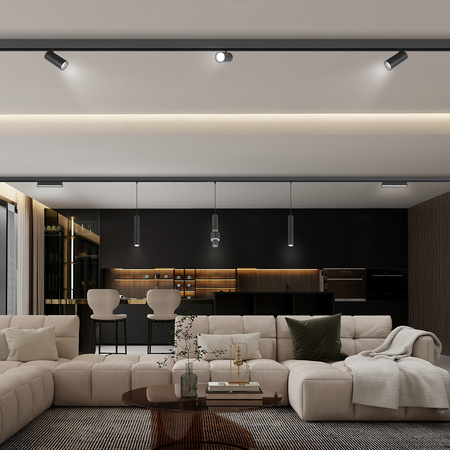 ZESTAW M20 LED 6x Lampa punktowa SPOT 12W 3 BARWY ŚWIATŁA + 2 x szyna magnetyczna 1m + łącznik