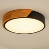 Plafon sufitowy LED czarny metal + DREWNO 40cm WOODLINE