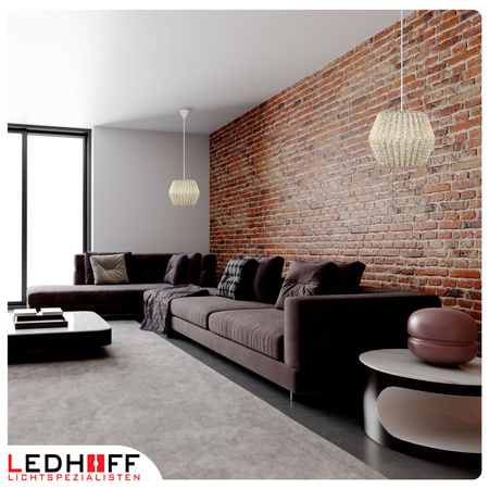 Lampa wisząca kula biała szara papierowa E27 do sypialni pokoju KWIATY