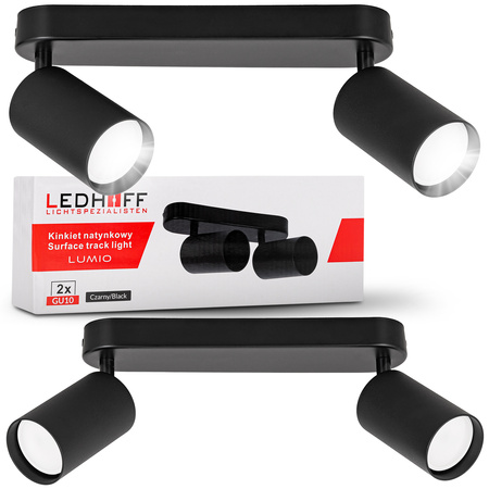 Kinkiet sufitowy podwójny Spot GU10 czarny
